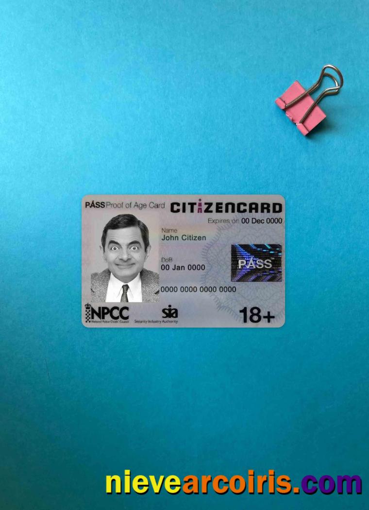 United Kingdom Pass CitizenCard (proof of age card) photolook